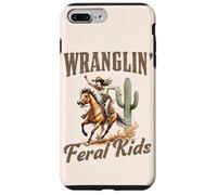 Carcasa para iPhone 7 Plus/8 Plus Funny Mom Riding. Western Cowboy Mama Wranglin Feral Kids
