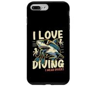 Carcasa para iPhone 7 Plus/8 Plus Funny Shark I Love Buceo Snorkel Snorkeler Buceo Buceador