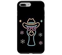 Carcasa para iPhone 7 Plus/8 Plus Gafas de Sol Cowboy Giraffe Face Winter Western Graphic Rosa