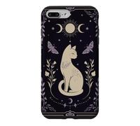 Carcasa para iPhone 7 Plus/8 Plus Gato místico Celestial Luna Polilla Botánica Arte Oculto