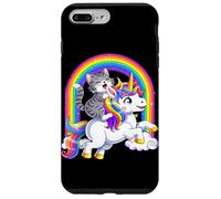 Carcasa para iPhone 7 Plus/8 Plus Gato Montando Unicornio Arco Iris Fantasía Lindo