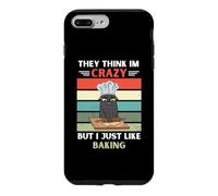 Carcasa para iPhone 7 Plus/8 Plus Gato Vintage piensan Que Estoy Loco, Pero me Gusta Hornear Amante