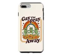 Carcasa para iPhone 7 Plus/8 Plus Gay The Pray Away | Lindo Divertido Queer Frogs Rainbow Retro