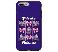 Carcasa para iPhone 7 Plus/8 Plus Girls Like Trains Too Cute Pink Bow Locomotora Coqueta