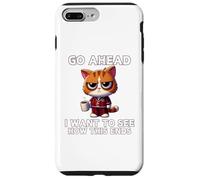 Carcasa para iPhone 7 Plus/8 Plus Go Ahead I Want To See How This Ends Cat Pijamas Café