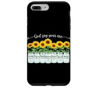 Carcasa para iPhone 7 Plus/8 Plus God Says You Are Girasol Mason Jar Christian Religious
