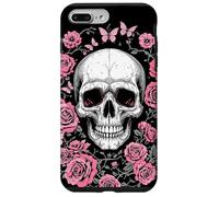 Carcasa para iPhone 7 Plus/8 Plus Gótico Rosa Flores Gótico Cráneo Mari