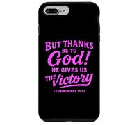 Carcasa para iPhone 7 Plus/8 Plus Gracias a Dios Corintios Versículo de la Biblia Fe Escritura Oración