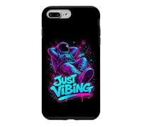 Carcasa para iPhone 7 Plus/8 Plus Gráfico de Astronauta Morado y Verde Azulado Just Vibing para Hombre