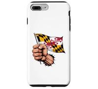 Carcasa para iPhone 7 Plus/8 Plus Gráfico de la Bandera de Maryland, Baltimore MD Pride