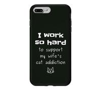Carcasa para iPhone 7 Plus/8 Plus Gráfico de Marido sarcástico con Cita Divertida de la adicción al Gato de la Esposa