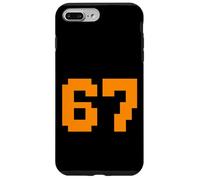 Carcasa para iPhone 7 Plus/8 Plus Gráfico de números de Bloque de 67 píxeles, Estilo Arcade Vintage de 8 bits
