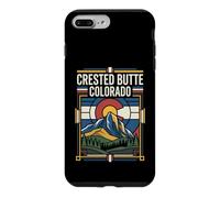 Carcasa para iPhone 7 Plus/8 Plus Gráfico de Viaje de montaña con la Bandera de Colorado de Crested Butte