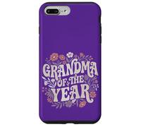 Carcasa para iPhone 7 Plus/8 Plus Grandma of The Year Retro Floral Cute Grandmother Vintage