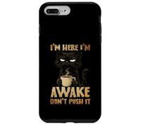 Carcasa para iPhone 7 Plus/8 Plus Grumpy Black Cat Coffee, Estoy Despierto, no Mejora su Estado de ánimo por la mañana