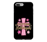 Carcasa para iPhone 7 Plus/8 Plus Hallelujah Christian Girls Pink Cross Preppy Doodles Stars