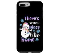 Carcasa para iPhone 7 Plus/8 Plus Hay un Lugar de Nieve como el hogar Muñeco de Nieve Pastel Vacaciones