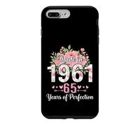 Carcasa para iPhone 7 Plus/8 Plus Hecho en 1961, Regalos Florales de 65 cumpleaños para Mujeres de 65 años