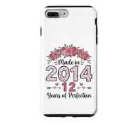 Carcasa para iPhone 7 Plus/8 Plus Hecho en 2014 Floral 12 Cumpleaños Regalos Mujeres 12 Años