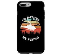 Carcasa para iPhone 7 Plus/8 Plus Helicopter Funny Pilot Gift I'D Rather Be Flying Retro
