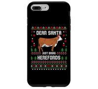 Carcasa para iPhone 7 Plus/8 Plus Hereford - Suéter Feo de Navidad para Ganado, diseño de Vaca