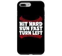 Carcasa para iPhone 7 Plus/8 Plus Hit Hard Run Fast Turn Left Baseball Softball Pun Baseballer