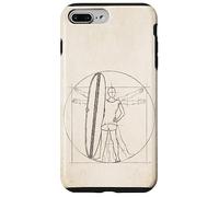 Carcasa para iPhone 7 Plus/8 Plus Hombre de Vitruvio Chica Surfera con Mini-Malibú