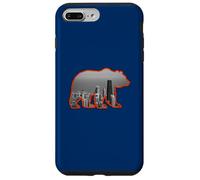 Carcasa para iPhone 7 Plus/8 Plus Horizonte de la Ciudad de Chicago Dentro de una Silueta parda