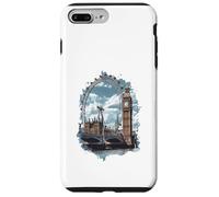 Carcasa para iPhone 7 Plus/8 Plus Horizonte de Londres Big-Ben Ferris Wheel Cityscape Art
