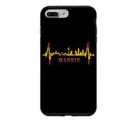 Carcasa para iPhone 7 Plus/8 Plus Horizonte de Madrid Skyline Latido Pulso Bandera Amo Madrid