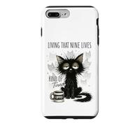 Carcasa para iPhone 7 Plus/8 Plus Humor felino Amante del café Cansado de múltiples Vidas