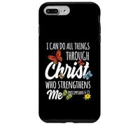 Carcasa para iPhone 7 Plus/8 Plus I Can Do All Things Through Christ Buttefly Art Religious