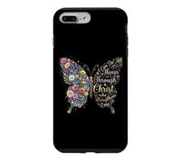 Carcasa para iPhone 7 Plus/8 Plus I Can Do All Things Through Christ Floral Butterfly Faith