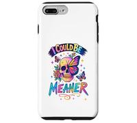 Carcasa para iPhone 7 Plus/8 Plus I Could Be Meaner Skull Butterfly Art, Dark Gothic Floral