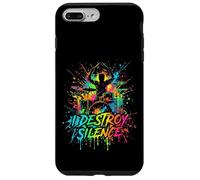 Carcasa para iPhone 7 Plus/8 Plus I Destroy Silence Batería Batería Color Splash Music