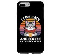 Carcasa para iPhone 7 Plus/8 Plus I Like Cats and Coffee and Maybe 3 People Graphic
