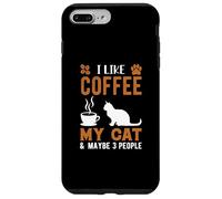 Carcasa para iPhone 7 Plus/8 Plus I Like Coffee and My Cat Cafeine Baristas Fun Coffee Lover