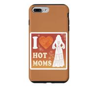 Carcasa para iPhone 7 Plus/8 Plus I Love Hot Moms Boho - Camiseta para Hombre y Mujer, diseño con Texto Divertido