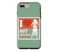 Carcasa para iPhone 7 Plus/8 Plus I Love Hot Moms Boho - Camiseta para Hombre y Mujer, diseño con Texto Divertido