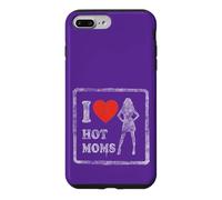 Carcasa para iPhone 7 Plus/8 Plus I Love Hot Moms - Camiseta Retro para Hombre y Mujer, diseño con Texto Divertido