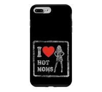 Carcasa para iPhone 7 Plus/8 Plus I Love Hot Moms - Camiseta Retro para Hombre y Mujer, diseño con Texto Divertido
