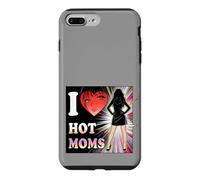 Carcasa para iPhone 7 Plus/8 Plus I Love Hot Moms Comic - Camiseta para Hombre y Mujer, diseño con Texto Divertido