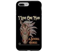 Carcasa para iPhone 7 Plus/8 Plus I Love My One Man & Varios Caballos Divertidos Esposa Ecuestre