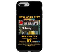 Carcasa para iPhone 7 Plus/8 Plus I Love NYC, New York City Wonderful Stories with Cartoon Art