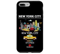Carcasa para iPhone 7 Plus/8 Plus I Love NYC, New York City Wonderful Stories with Cartoon Art