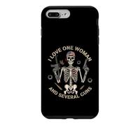Carcasa para iPhone 7 Plus/8 Plus I Love-One Woman and Several Guns Lover Skeleton USA Flag