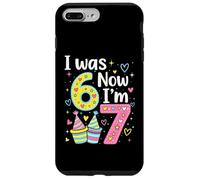 Carcasa para iPhone 7 Plus/8 Plus I Was 6 Now I'm 7 Funny 7 Years Old Birthday Kids Party
