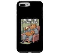 Carcasa para iPhone 7 Plus/8 Plus I Work out So I Can Eat In Peace Funny Gym Motivación Cita