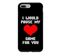 Carcasa para iPhone 7 Plus/8 Plus I Would Pause My Game For You Corazones De Píxeles Amor