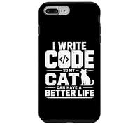 Carcasa para iPhone 7 Plus/8 Plus I Write Code so my Cat Can Have a Better Life Funny Geek
